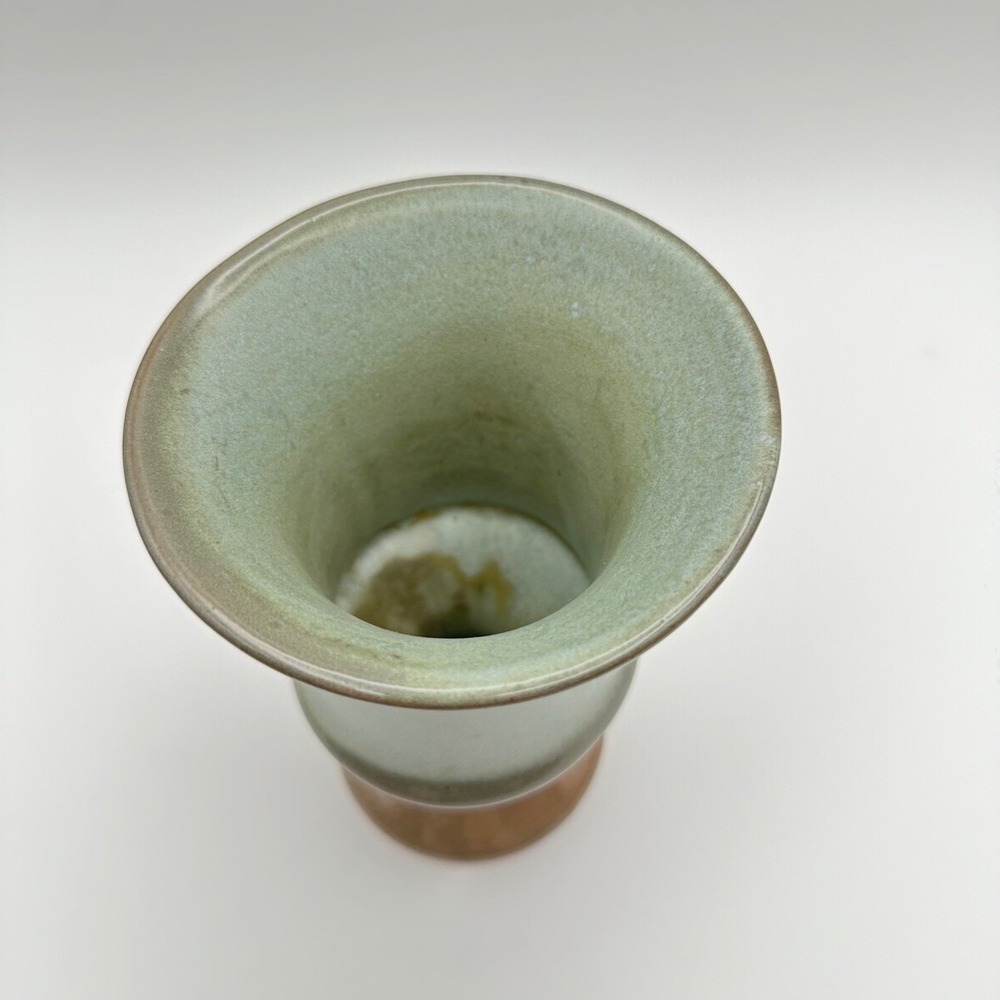 Frankoma F35 Green Pedestal Goblet Stoneware Vintage - Picture 3 of 7